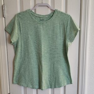 Sonoma Green And White Striped Short Sleeve Tee Size XL